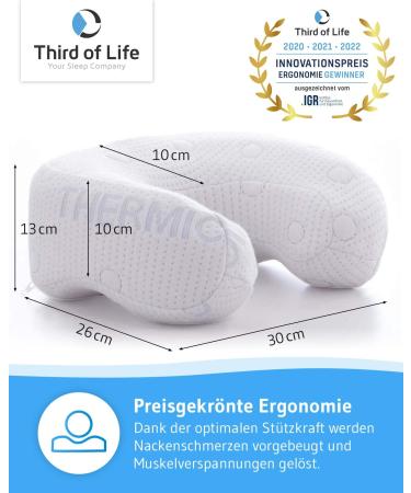 Buy Naked Pillow Andar - Orthopedic Memory Foam Neck Support Travel Pillow for Car Plane & Train | Climate Cover & Free Cotton Cover | 30x26x13/10 cm - Buy Online on GoSupps.com