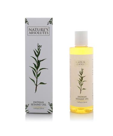 Nature's Absolutes Indian Sesame Oil For Hair Skin and Face - 220 ml - 100% Pure & Organic