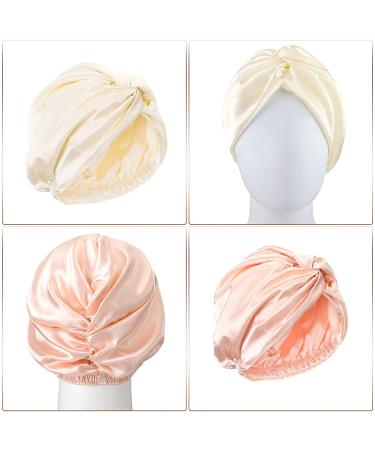 6-Piece Silk Bonnet & Scrunchies Set for Women - Beige/Pink/Rose Gold | Silk Hair Wrap & Scrunchies for Sleeping - Hair Care Accessories - Buy Online on GoSupps.com