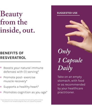 Reserveage Beauty, Resveratrol 1000 mg, Antioxidant Supplement for Heart Health and Immune Support, Supports Healthy Aging and Immune System, Paleo, Keto, 60 Capsules - Buy Online on GoSupps.com