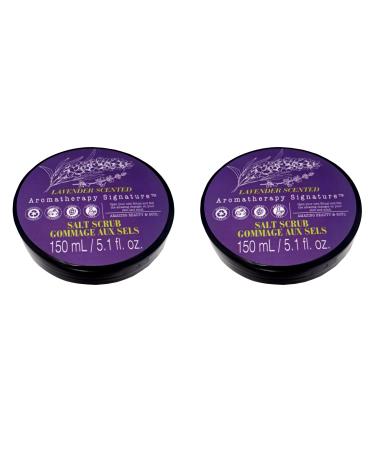 Lavender Scented - Aromatherapy Signature - Salt Scrub Gommage AUX Sels 5.1fl oz/150ml (Set of 2 Pack)