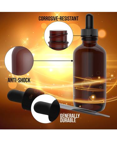 12 Pack 4 oz Amber Essential Oil Dropper Bottles with Glass Dropper and Stainless Steel Funnel for Aromatherapy - Refillable and Empty Boston Round Bottles - Buy Online on GoSupps.com