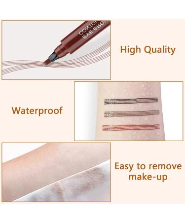 PIWOSGOL 3 PCS Waterproof Eyebrow Pencil Microblading Eyebrow Pen with 4 Dots Waterproof Eyebrow Pencil Fine-Stroke & Long Lasting Creates Natural Eyebrow Hairs -3 Colors - Buy Online on GoSupps.com