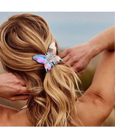 Sparkly Acrylic Butterfly Hair Claw Clips for Women - Pack of 2 | Non-slip Hair Accessories for Thick Hair - Buy Online on GoSupps.com