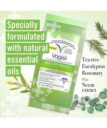 Vagisil Feminine Wipes for Intimate Area Hygiene Healthy Protect pH Balanced and Gynecologist Tested 20 Count - Buy Online on GoSupps.com