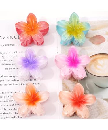 DealEachDay Hawaiian Claw Clips 7PCS Set | Flower Hair Clips for Thick Hair | Large Plumeria & Hibiscus Hair Accessories for Women - Buy Online on GoSupps.com