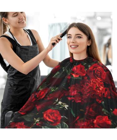 Bolaz Waterproof Barber Cape - Floral Red Rose Hair Cutting Cape for Men & Unisex | Multicolor One Size - Buy Online on GoSupps.com