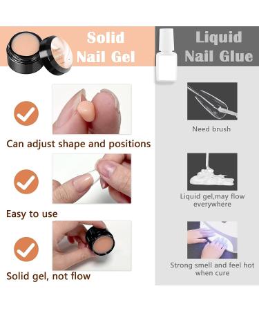 U-Shinein 3x10ml Solid Nail Glue Gel for Acrylic Nails | Press on Nail Tips Glue Gel | Manicure Nail Art Glue Gel | Clear Nude Pink Color 03 - Buy Online on GoSupps.com