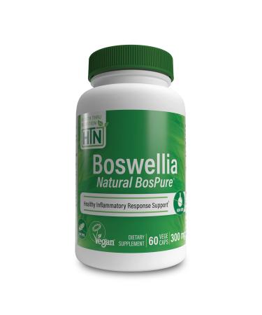 Health Thru Nutrition Boswellia 300mg as Bospure AKBAMAX | High Potency 75% Boswellic Acids 10% AKBA | Healthy Inflammatory Support | Vegan Certified | Non-GMO Gluten Free Soy Free (Pack of 60) 60 Count (Pack of 1)
