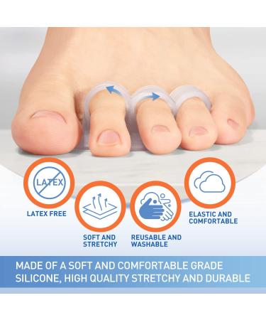 Kimihome 16-Pack Bunion Guards with Attached Toe Separator - Toe Straightener for Overlapping Toes - Relief from Big Toe Drifting - Gel Bunion Corrector with Triple Loops - Buy Online on GoSupps.com