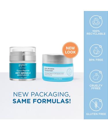 goPure Anti Wrinkle Face Moisturizer with Hyaluronic Acid & Glycolic Acid 1.7oz - Men & Women Night Cream - Buy Online on GoSupps.com