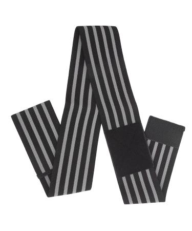 Sports Elbow Brace Compression Bandage - Elastic Support Sleeve for Injury Recovery | Ideal for Athletes - Black & Gray Stripes - Buy Online on GoSupps.com