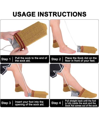 Premium Sock Aid Device for Seniors - Adjustable Cord and Foam Handle - Ideal for Men, Women, and Individuals with Disabilities - Buy Online on GoSupps.com