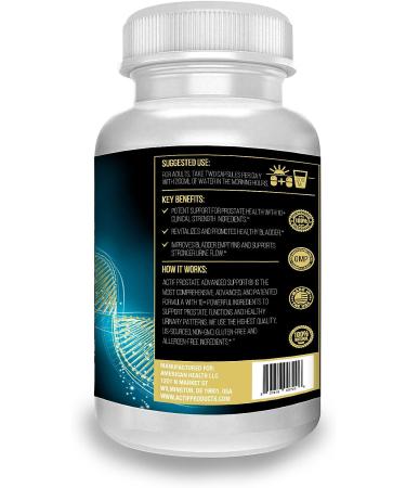 Actif Prostate Advanced Support | 60 Capsules | Made in USA | Non-GMO | 20+ Factors for Complete Prostate Health - Buy Online on GoSupps.com