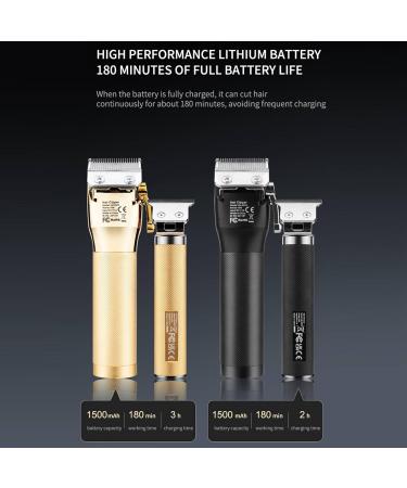 Ymiko Beard Trimmer & Hair Clippers for Men - Rechargeable Stainless Steel Hair Clipper Kit in Black & Gold | Best Grooming Tools - Buy Online on GoSupps.com
