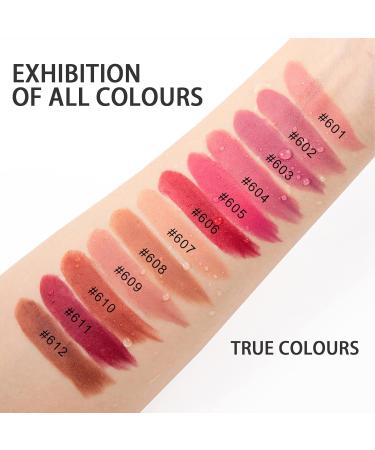Long Lasting Nude Lipstick - Waterproof & Moisturizing Pink Matte Lip Gloss (#607 White Peach) | Perfect Gift for Women - Buy Online on GoSupps.com