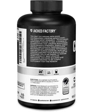 Jacked Factory Creatine Monohydrate 5000mg - 150 Capsules - Buy Online on GoSupps.com