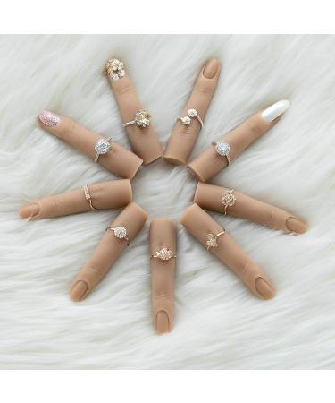 Silicone Practice Fingers for Acrylic Nails - Bendable Fake Nail Training Finger Manicure DIY Nail Art (3-2pcs) - Buy Online on GoSupps.com