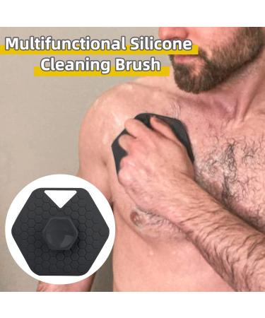Silicone Exfoliating Body Scrubber with Storage Hooks - Easy to Clean & Reusable - Deep Clean and Revitalize Your Skin | Black - Buy Online on GoSupps.com