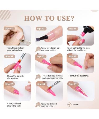 Saviland Poly Gel Nail Kit 8 Colors with 96W UV Nail Lamp - All-in-One Manicure Starter Kit for Nail Salon and Home DIY Beauty Gift - Buy Online on GoSupps.com