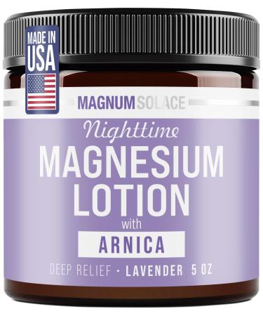 Magnum Solace Nighttime Magnesium Lotion with Arnica Soothing Relief & Relaxation Highly Concentrated Magnesium for Muscles & Joints Apply to Legs or Feet Before Bed Skin-Friendly
