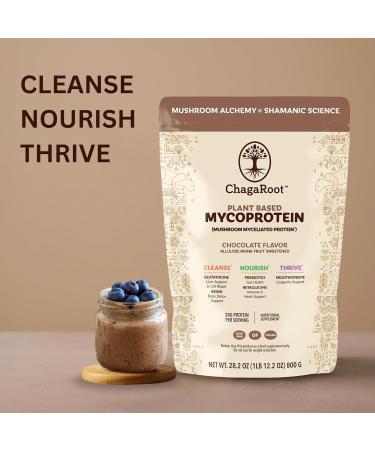 ChagaRoot Mycoprotein Mushroom Protein Powder Chocolate Flavor 20g Plant Based Protein per Serving Reishi Chaga Lions Mane Shiitake Turkey Tail Vegan Gluten Free Coffee Smoothies 1.76 lb - Buy Online on GoSupps.com