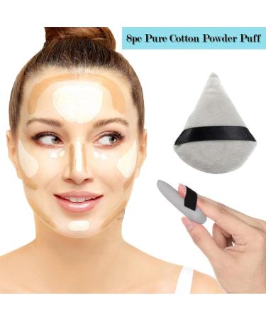 REMEK Triangle Powder Puff | 6 Pcs Makeup Powder for Face Cosmetic Multi-purpose Powder Puff with Strap Makeup Tool Grey - Buy Online on GoSupps.com