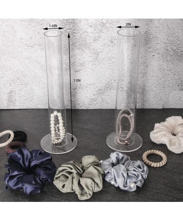 Pengup Clear Acrylic Scrunchie Holder Bracelet Stand for Girls 11 Inch - 2 Pcs Hair Ties Organizer - Buy Online on GoSupps.com