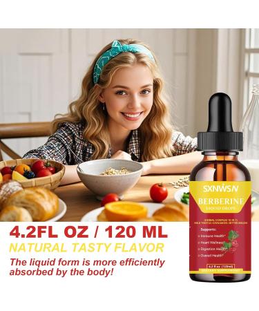 SXNWSN Berberine Drops - 10-in-1 Herbal Complex with Milk Thistle Ceylon Cinnamon & Bitter Melon | 4.2Fl Oz Liquid Supplement for Immune Heart & Digestive Support  - Buy Online on GoSupps.com