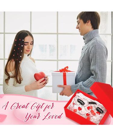 Valentine's Day Hair Extensions: 3 Pcs Heart Bead Hair Clips in Light Pink, Rose Red, Bright Red - Buy Online on GoSupps.com