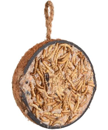 Flamingo 4 Seasons Feeder Half Coconut Filled with Mealworms - Outdoor Birds