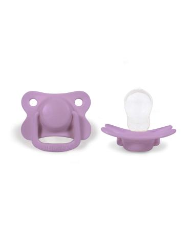 Filibabba Schnuller 2 Set |Baby pacifier made of silicone in beautiful matt colorsTemporary pacifier |Danish design |2 pieces with a pacifier box (Light Lavender 6+ months)