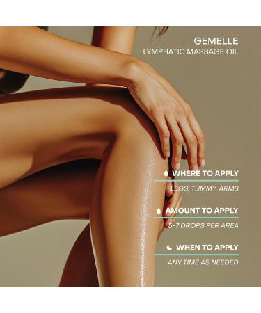 GEMELLE Lymphatic Drainage Massage Oil - 6X Award Winner | Natural Skin Care for Swelling Puffiness & Post-Op Recovery | Paraben-Free with Arnica & Honeybush | 15ml - Buy Online on GoSupps.com