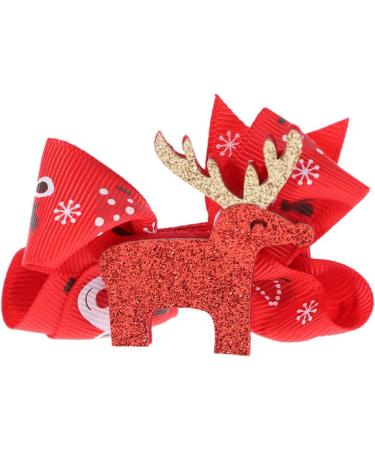 Lurrose Christmas Bow Hair Clip Set - Festive Elk Hairpin for Girls, 5pcs - Buy Online on GoSupps.com