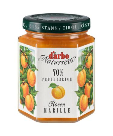 Darbo Fruchtreich Marillen (Apricot) Fruit Spread Pack of 6 (6 x 200 g) Glass Rose Marille