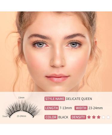 Magnetic Eyelashes - Reusable Dual Lashes Natural Look Easy to Wear No Glue Soft Magnets | Delicate Queen - Buy Online on GoSupps.com