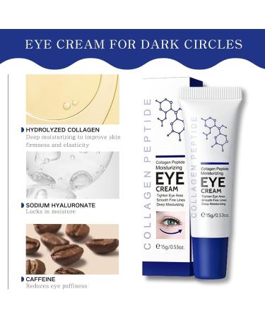 Moisturizing Collagen Peptides Eye Cream Dark Circle Eye Cream Anti Wrinkle Eye Cream With Hydrolyzed Collagen To Reduce Puffiness Crows Feet And Eye Bags Caffeine Eye Cream All Skin Types - Buy Online on GoSupps.com