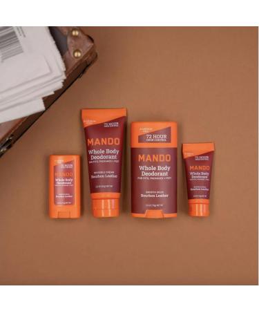 Mando Whole Body Deodorant - Mini Travel Size Invisible Cream Tube - 72 Hour Odor Control - Aluminum and Baking Soda Free Skin Safe - .5 oz (Pack of 2) (Bourbon Leather) Bourbon Leather 0.5 Ounce (Pack of 2) - Buy Online on GoSupps.com