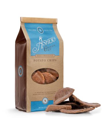 Asher's Chocolate Company Delicious Chocolate Covered Potato Chips Made from the Finest Kosher Chocolate Family Owned Since 1892 (8.5oz Milk Chocolate)