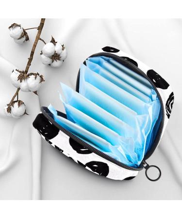 Hand-Painted Black Women's Napkin Storage Bag | Portable Menstrual Cup with Zipper - Stylish & Practical for Teens & Women - Buy Online on GoSupps.com