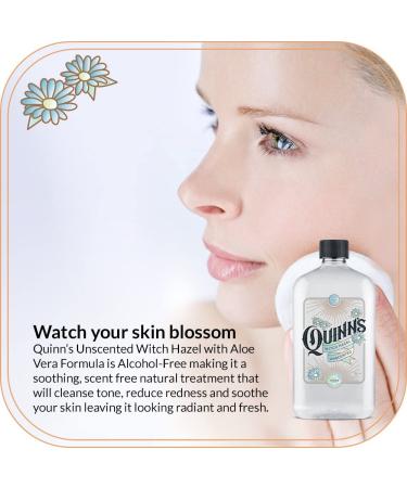 Quinns Alcohol-Free Witch Hazel with Aloe Vera 16oz - Unscented | Natural Skin Toner - Buy Online on GoSupps.com
