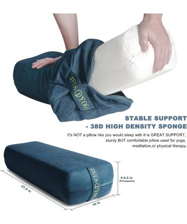 JELS Premium Yoga Bolster Pillow for Restorative & Yin Yoga | Machine Washable & Supportive Meditation Cushion | Sapphire - Buy Online on GoSupps.com