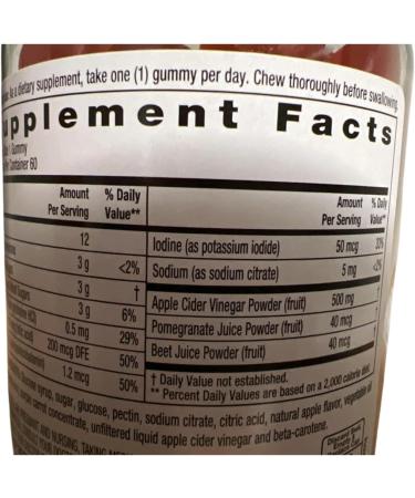 Apple Cider Vinegar Gummies 500mg 60 Count Gluten Free - Buy Online on GoSupps.com