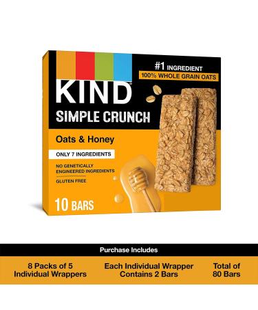 KIND Simple Crunch Bars Oats & Honey 7oz - Pack of 8 - Buy Online on GoSupps.com