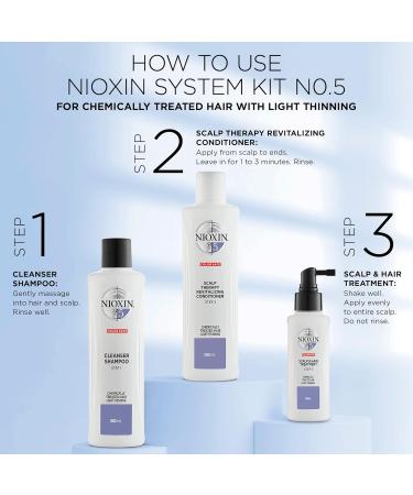 Nioxin System 5 3-Part Kit for Chemically Treated Hair | Scalp Therapy & Hair Thickening Treatment | 1000ml - Buy Online on GoSupps.com
