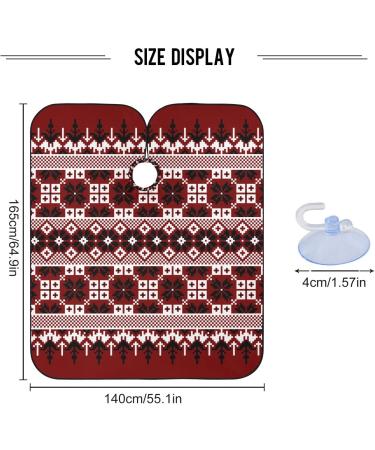 Waterproof Barber Cape - Vintage Geometric Red & Cheetah Haircut Bib for Men & Women | Unisex Hair Cutting Cape (8rp1a - Buy Online on GoSupps.com