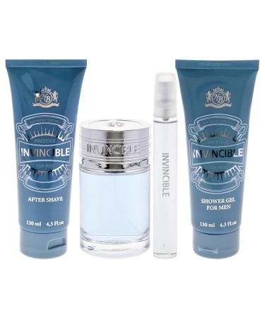 New Brand Invincible by New Brand for Men - 4 Pc Gift Set 3.3oz EDT Spray 0.5oz EDT Spray 4.3oz After Shave 4.3oz Shower Gel - Buy Online on GoSupps.com