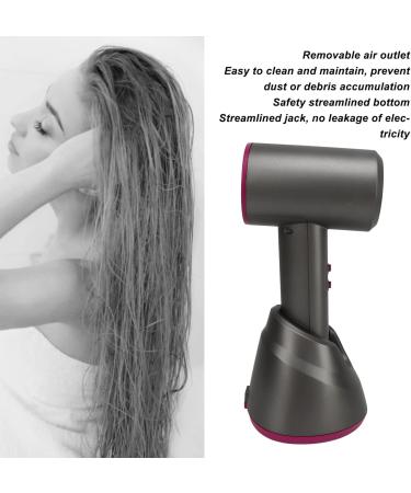 Hair Dryer Cordless Hair Dryer Grey Easy to Clean Rechargeable with Fixed Base for Outdoor Motorhome US Plug - Buy Online on GoSupps.com