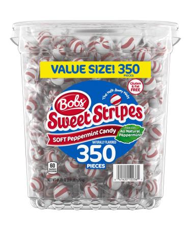 Bob's Red & White Bob's Sweet Stripes Soft Candy, 61.73 Ounce, Peppermint, 350 Count 350 Count (Pack of 1)