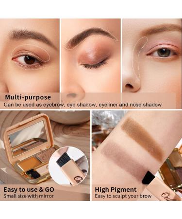 Oulac Eyebrow Palette 2 in 1 Waterproof Eyebrow Gel Long Lasting Eyebrow Powder Filling Fibers for Dense Color Long Lasting Result with Brush Mirror Taupe 04 Taupe - Buy Online on GoSupps.com